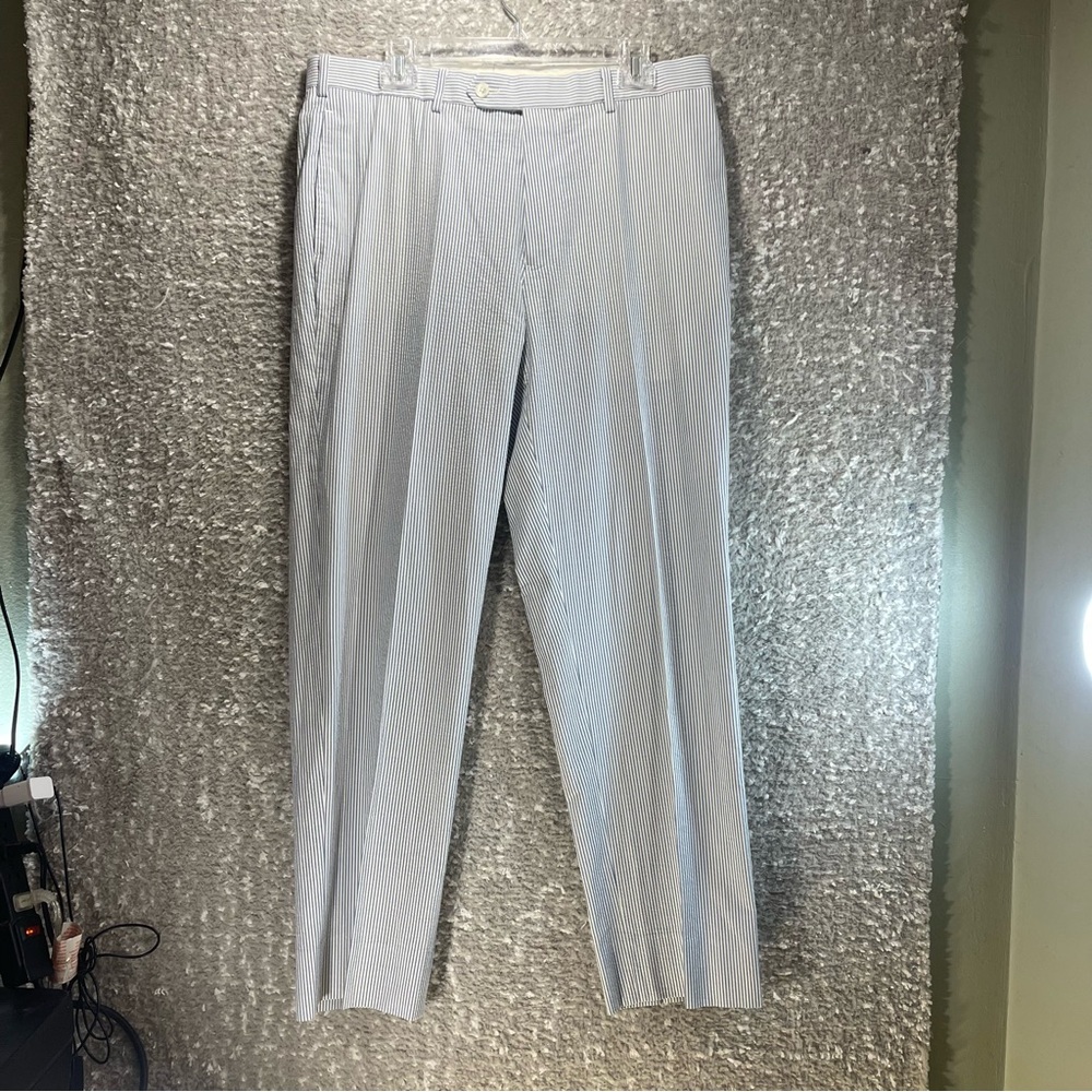 Brooks Brothers Light Blue and White Pinstripe Dress Pants
